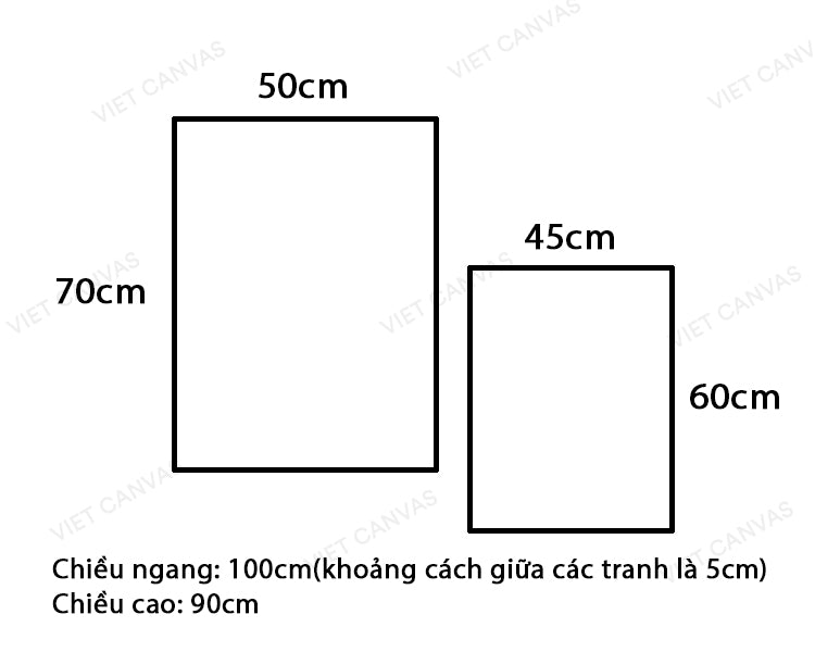 Bộ 2 Tranh Hoa Trừu Tượng Màu Be - VE500
