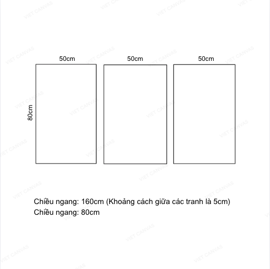 Bộ 3 Tranh Trang Trí Cây Xanh Tán Rộng - VH624