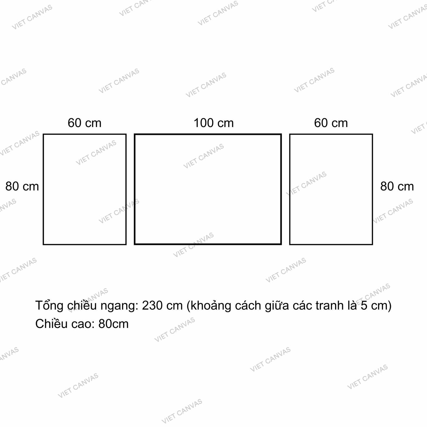 Bộ 3 Tranh Trừu Tượng Sang Trọng - VH744