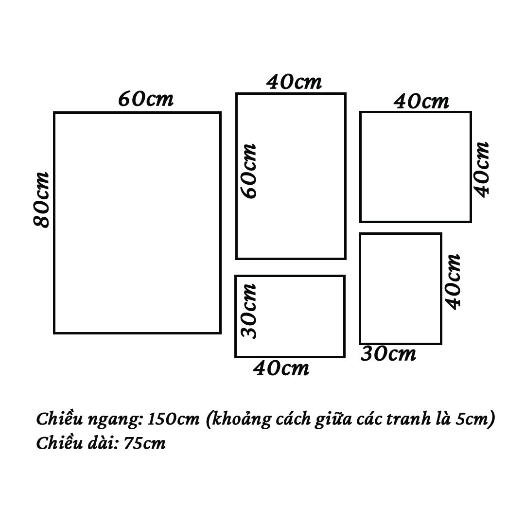 Bộ 5 Tranh Lá Cây - AVA751