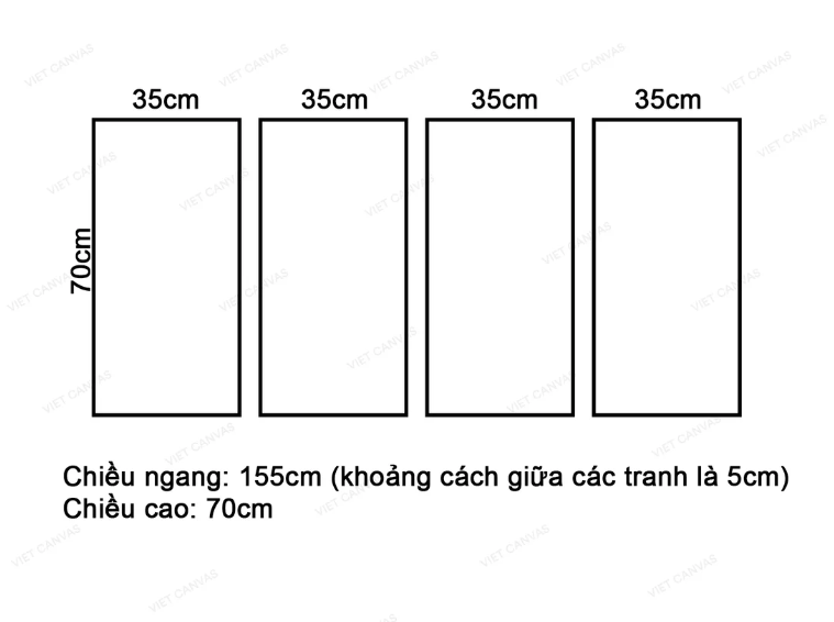 Bộ 4 Tranh Cảnh Vật Núi Hùng Vĩ Và Cò - VH548