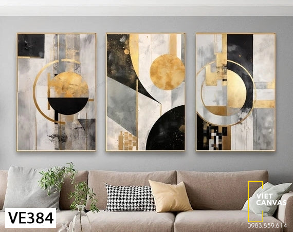 Bộ 3 Tranh Trừu Tượng Hình Học - VE384