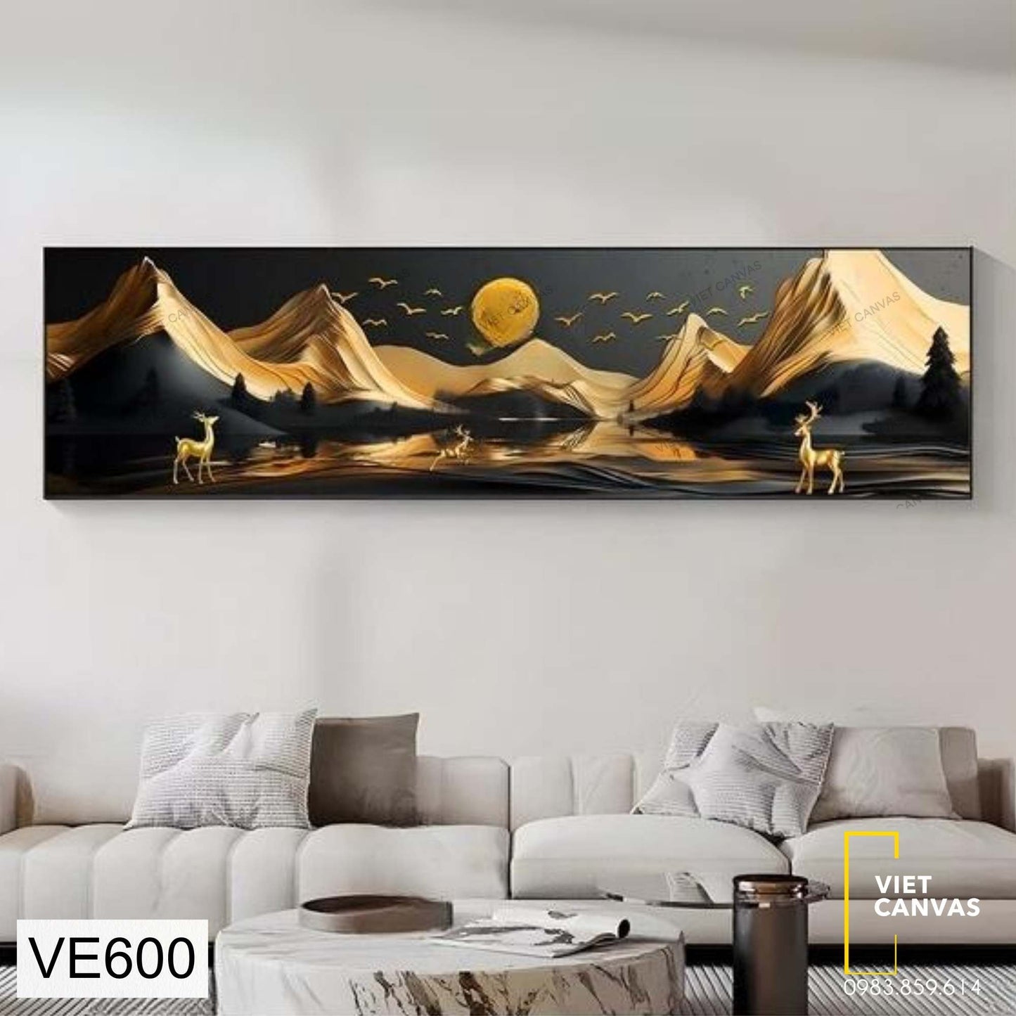 Tranh Phong Cảnh Núi Và Đêm Trăng - VE600