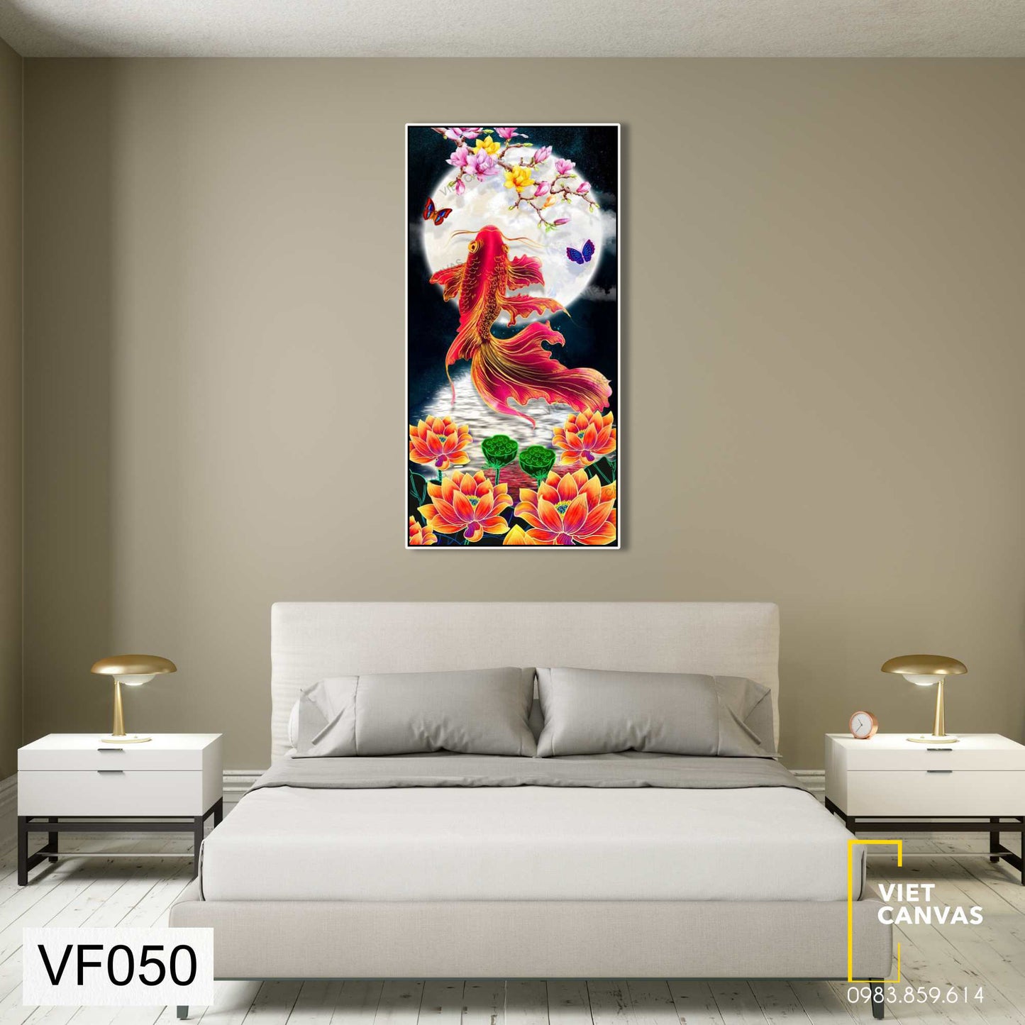 Tranh Cá Chép Dưới Trăng - VF050