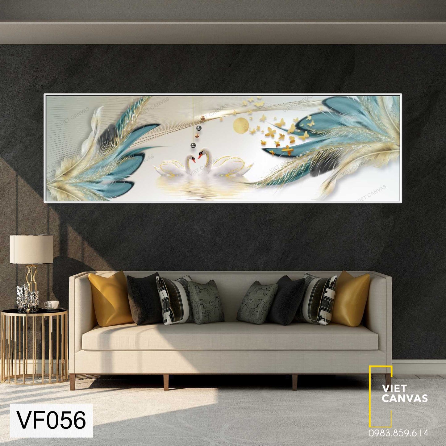 Tranh Đôi Thiên Nga Hạnh Phúc - VF056