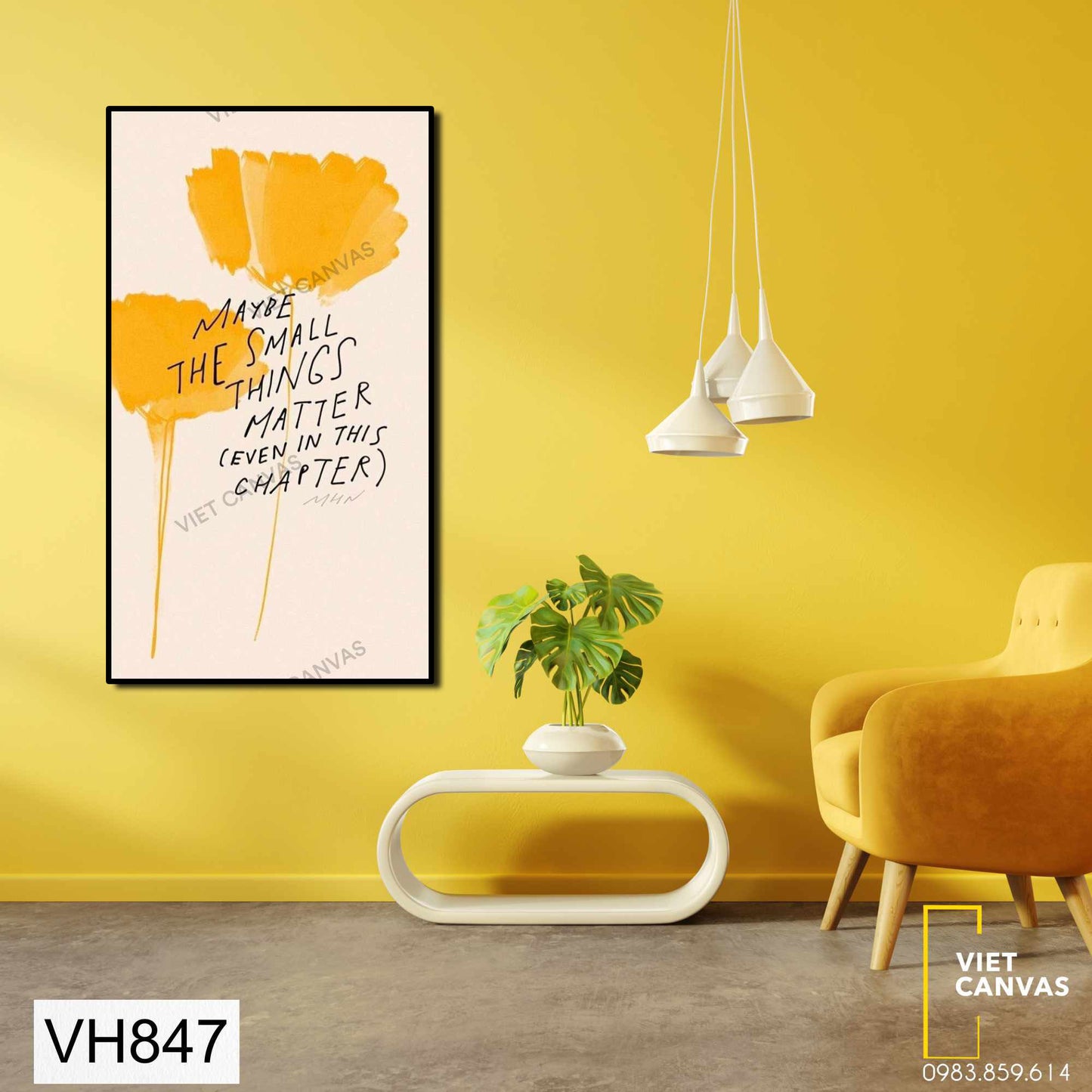 Tranh Câu Quotes Tone Cam Vàng Hồng - VH847