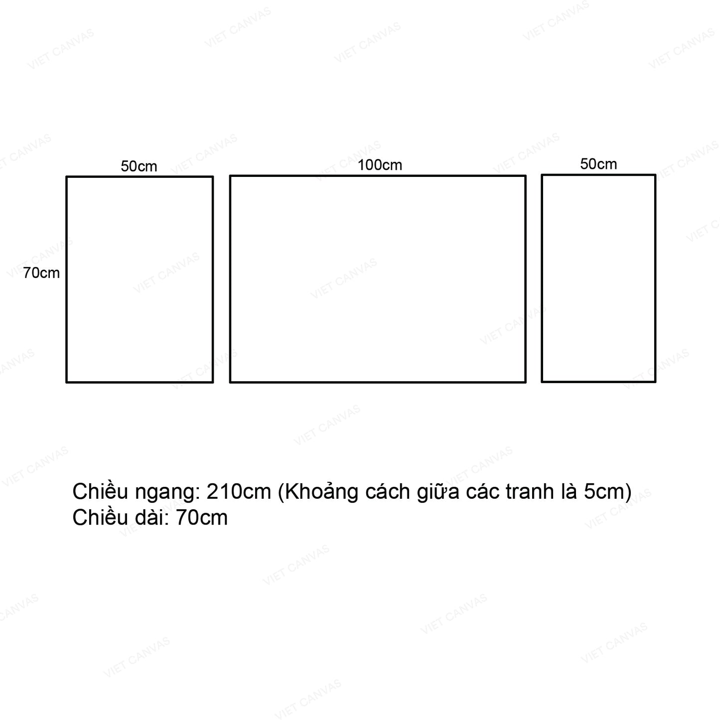 Bộ 3 Tranh Hoa Sắc Xanh Phong Cách Tối Giản - VH910