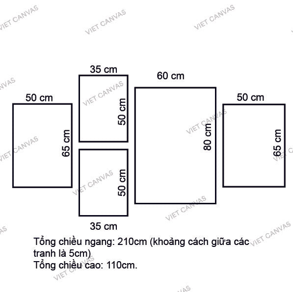 Bộ 5 Tranh Mây, Nhà Và Trái Tim Trang Trí Phòng Cho Bé - VF016