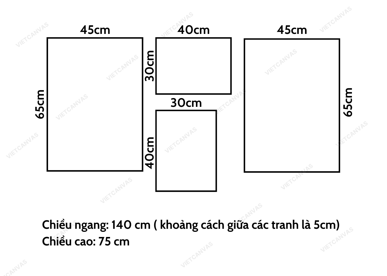 Bộ 4 Tranh Vẻ Đẹp Tinh Tế Của Hoa Mẫu Đơn - VB667