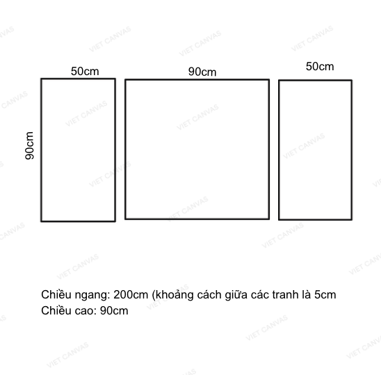 Bộ 3 Tranh Đàn Cá Bơi Lội Và Những Chú Hươu - VH451