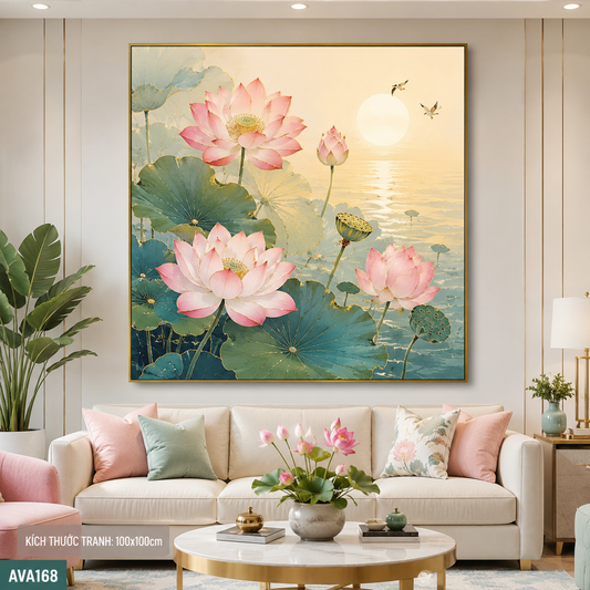 Tranh Hoa Sen Đón Nắng - AVA168