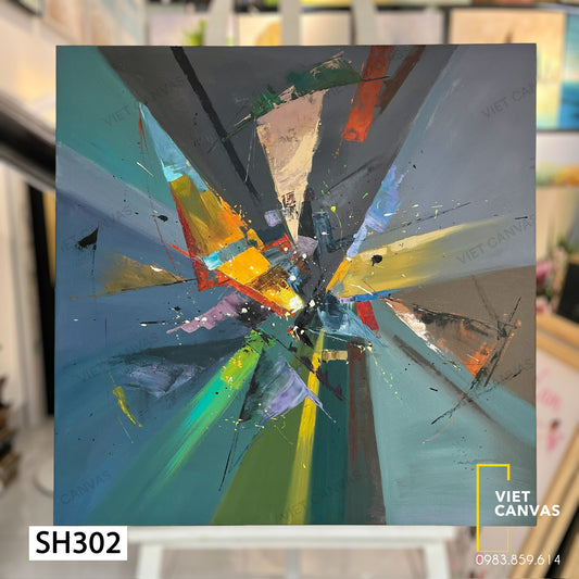 Tranh Sơn Dầu Trừu Tượng Đa Sắc - SH302