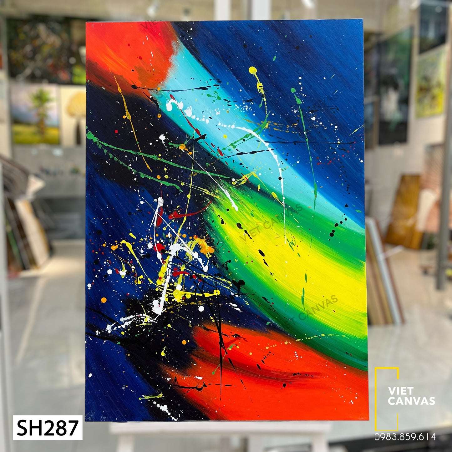 Tranh Sơn Dầu Trừu Tượng Sắc Màu - SH287