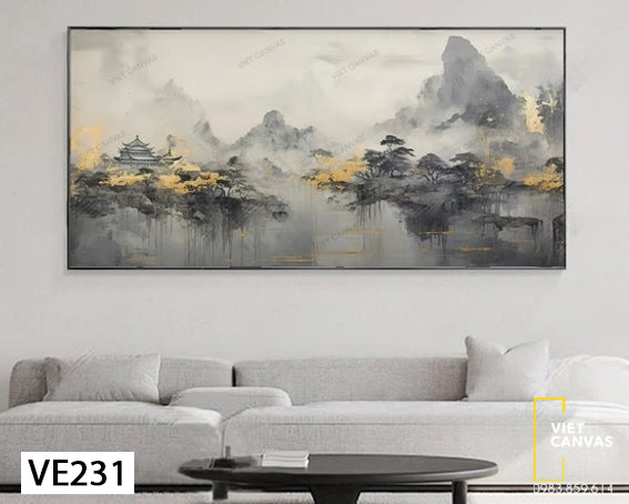 Tranh Trừu Tượng Phong Cảnh Đồi Núi - VE231