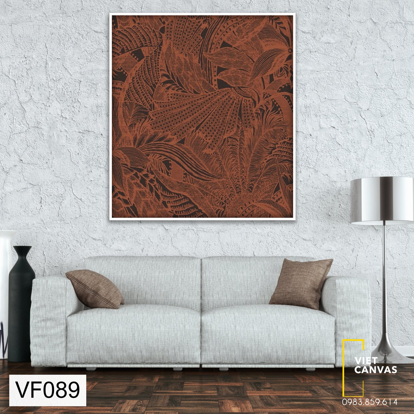 Tranh Nghệ Thuật Trừu Tượng Lá Cây Đan Xen - VF089