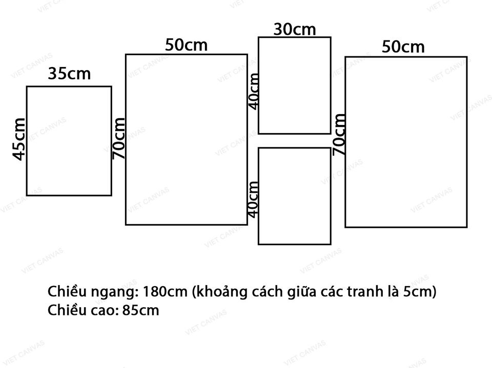 Bộ 5 Tranh Khung Cửa Sổ, Nóc Nhà Thờ, Hoa Lá Vàng Bong Bóng Vàng - VK018.1