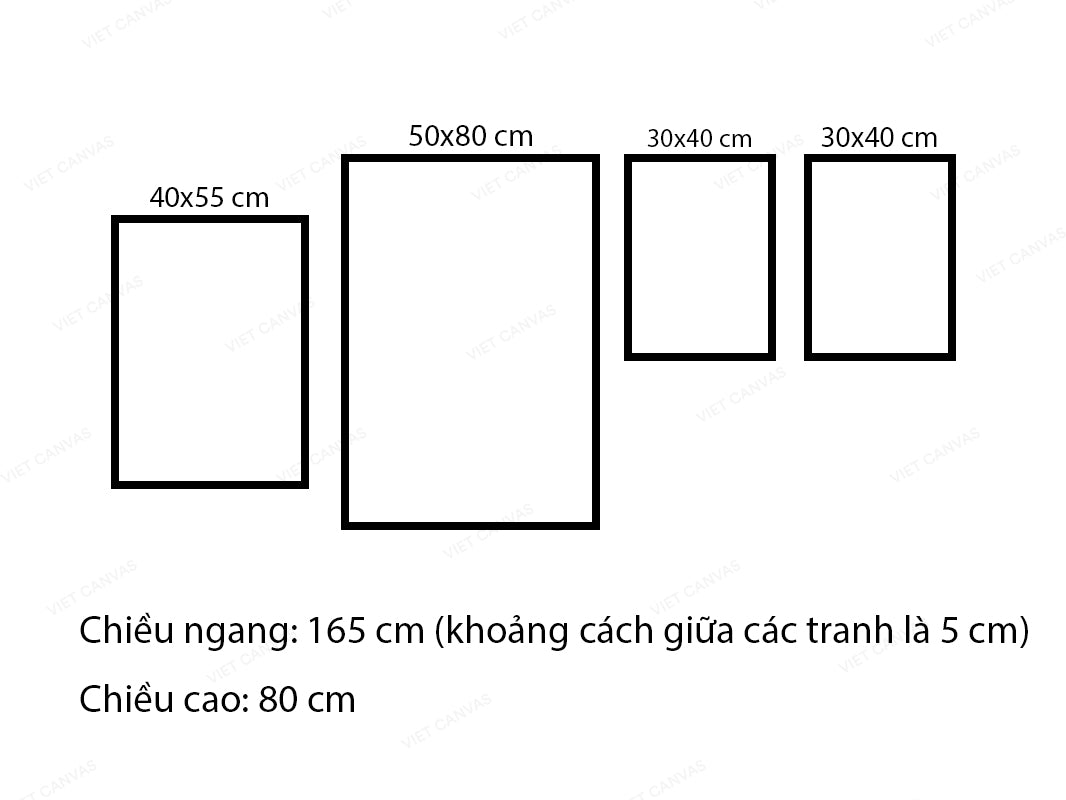 Bộ 4 Tranh Phong Cảnh Nghệ Thuật Van Gogh - VG049
