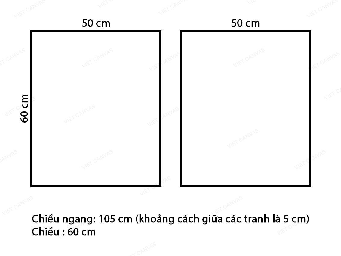 Bộ 2 Tranh Bình Hoa Đơn Sắc - VY287.3