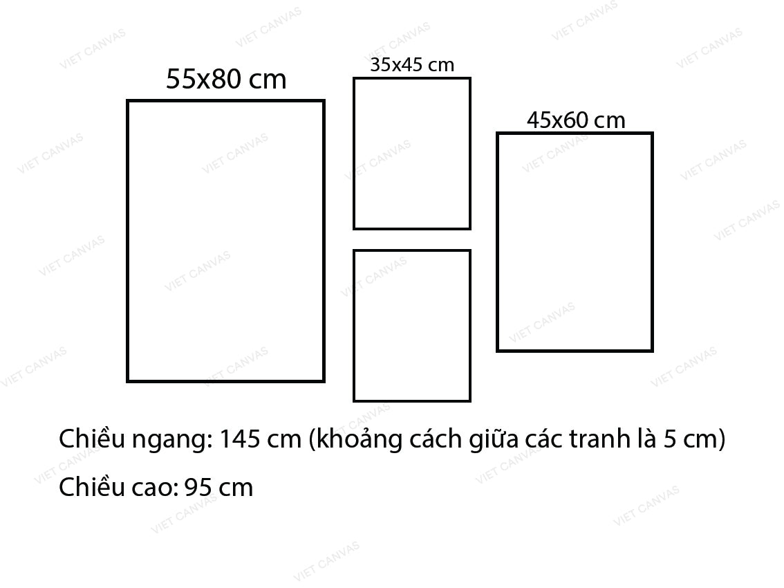 Bộ 4 Tranh Nghệ Thuật Van Gogh - VG057