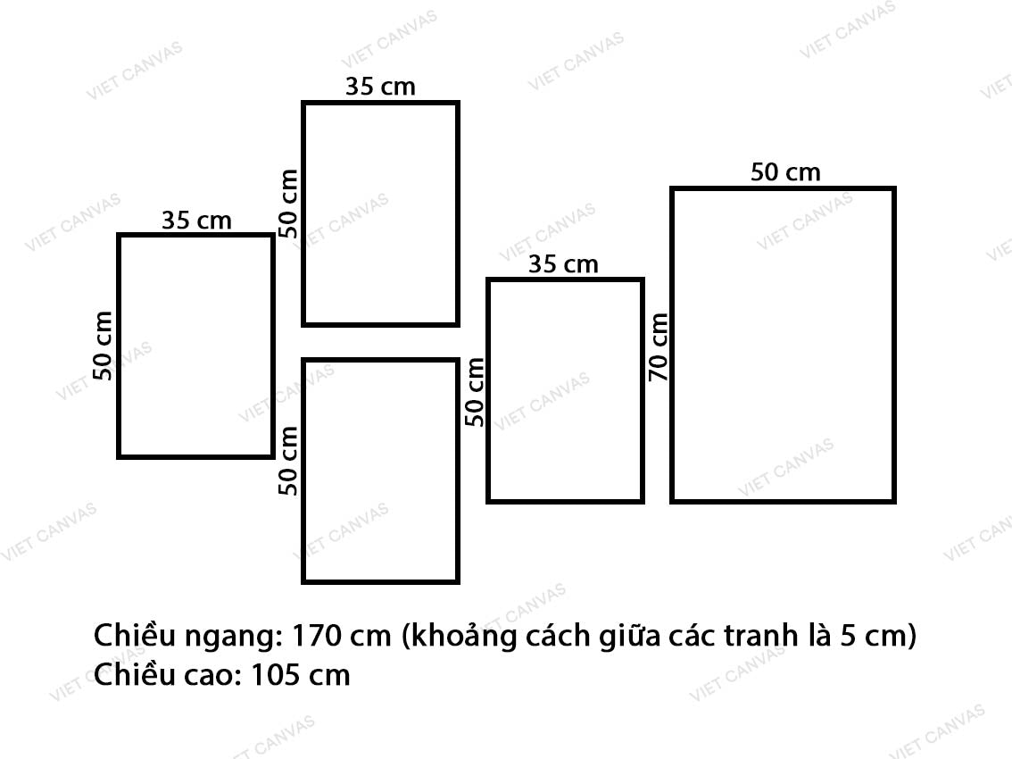 Bộ 5 Tranh Cây Xương Rồng - VQ492.1