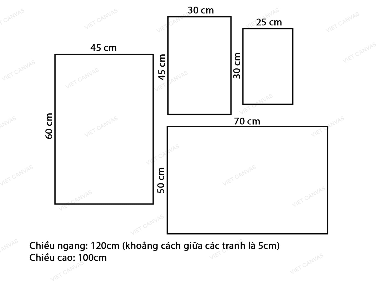 Bộ 4 Tranh Cô Gái Và Đồi Núi - VK659.2