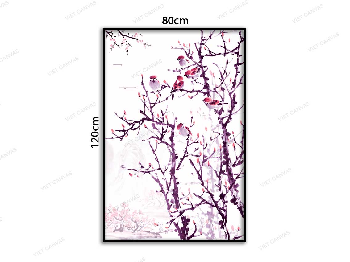 Tranh Những Chú Chim Trên Cành Đào - VC769
