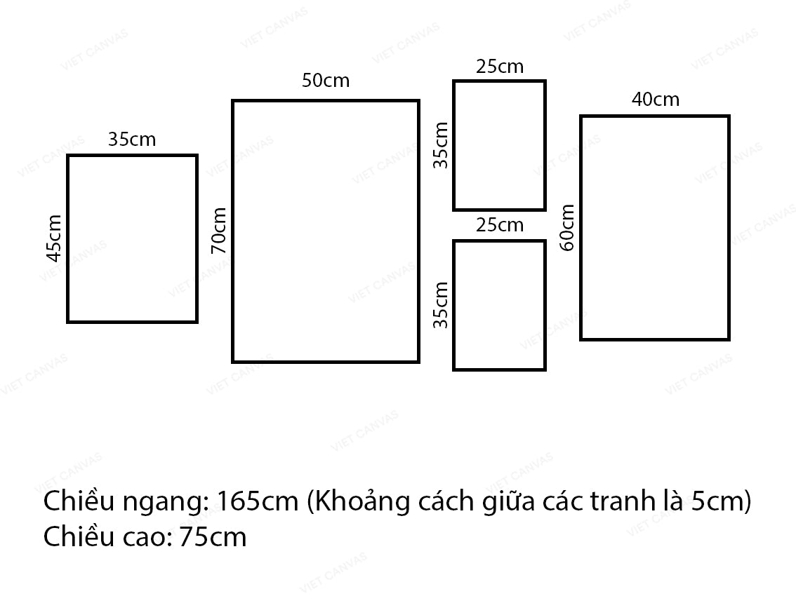 Bộ 5 Tranh Cành Khô, Lá Cây Và Hồ Nước - VX440.1