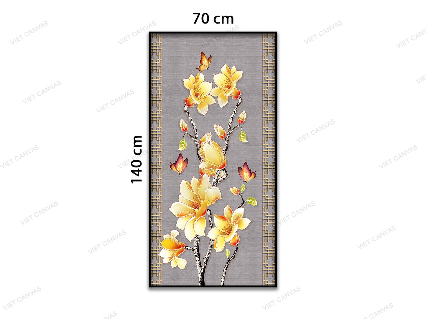 Tranh Bướm Đậu Trên Những Bông Hoa Vàng - VC567
