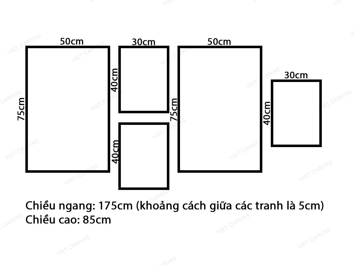 Bộ 5 Tranh Khu Rừng Xanh - VY695.1