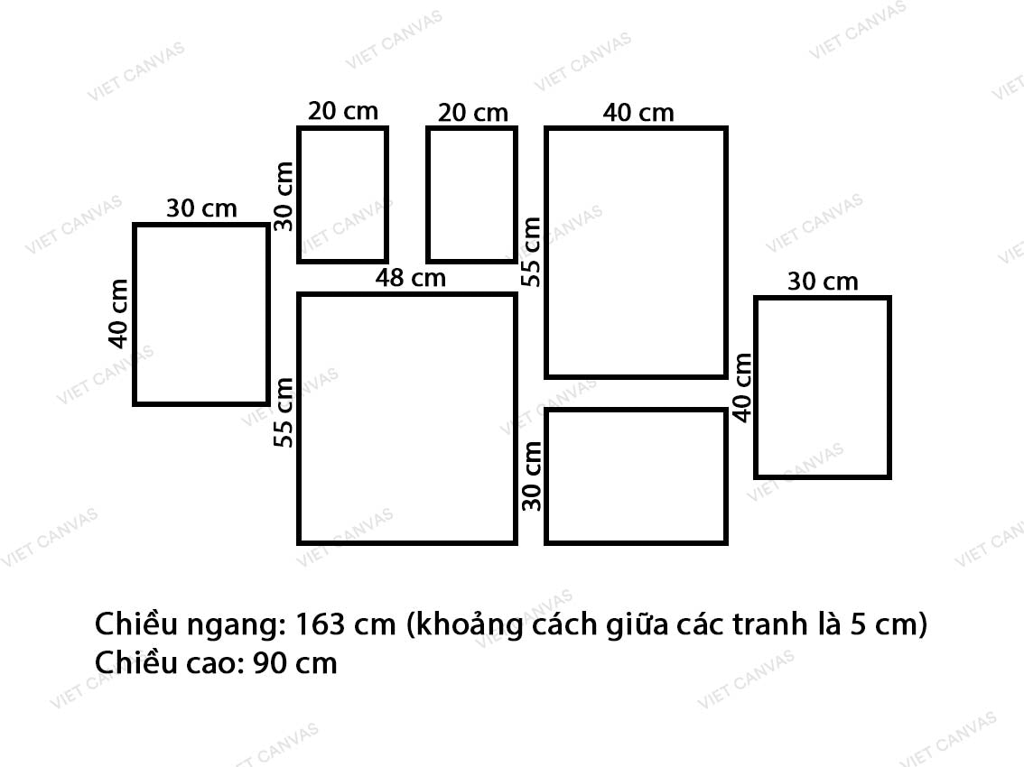 Bộ 7 Tranh Hươu Và Hình Học - VQ841
