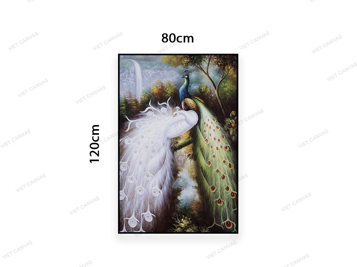 Tranh Đôi Chim Công Giữa Thiên Nhiên - VC711