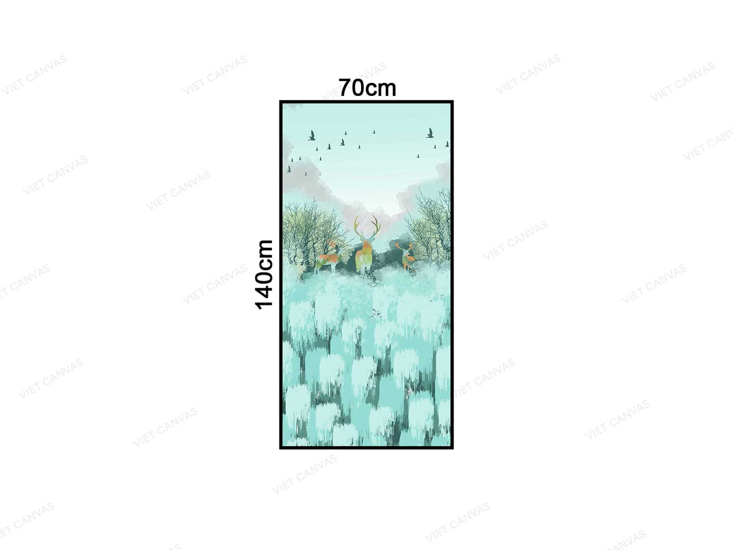 Tranh Trừu Tượng Bầy Hươu Trong Rừng Xanh - VC335