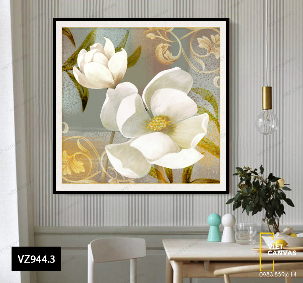 Tranh Hoa Trắng Nhẹ Nhàng - VZ944.3