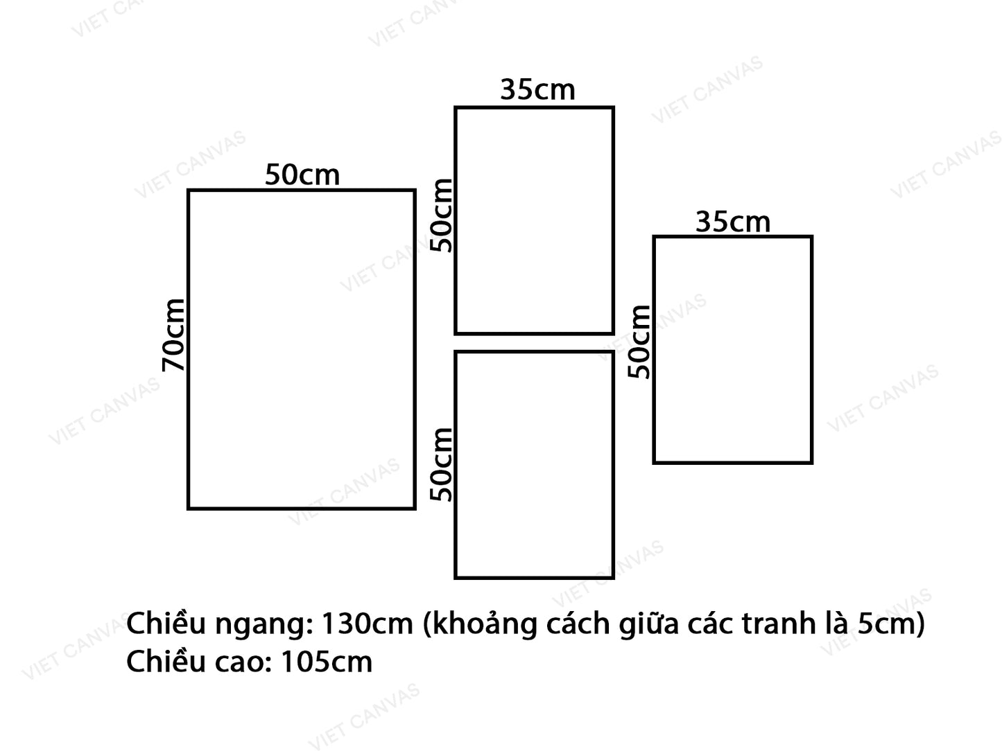 Bộ 4 Tranh Vách Đá, Rừng Và Cây - VV070.1