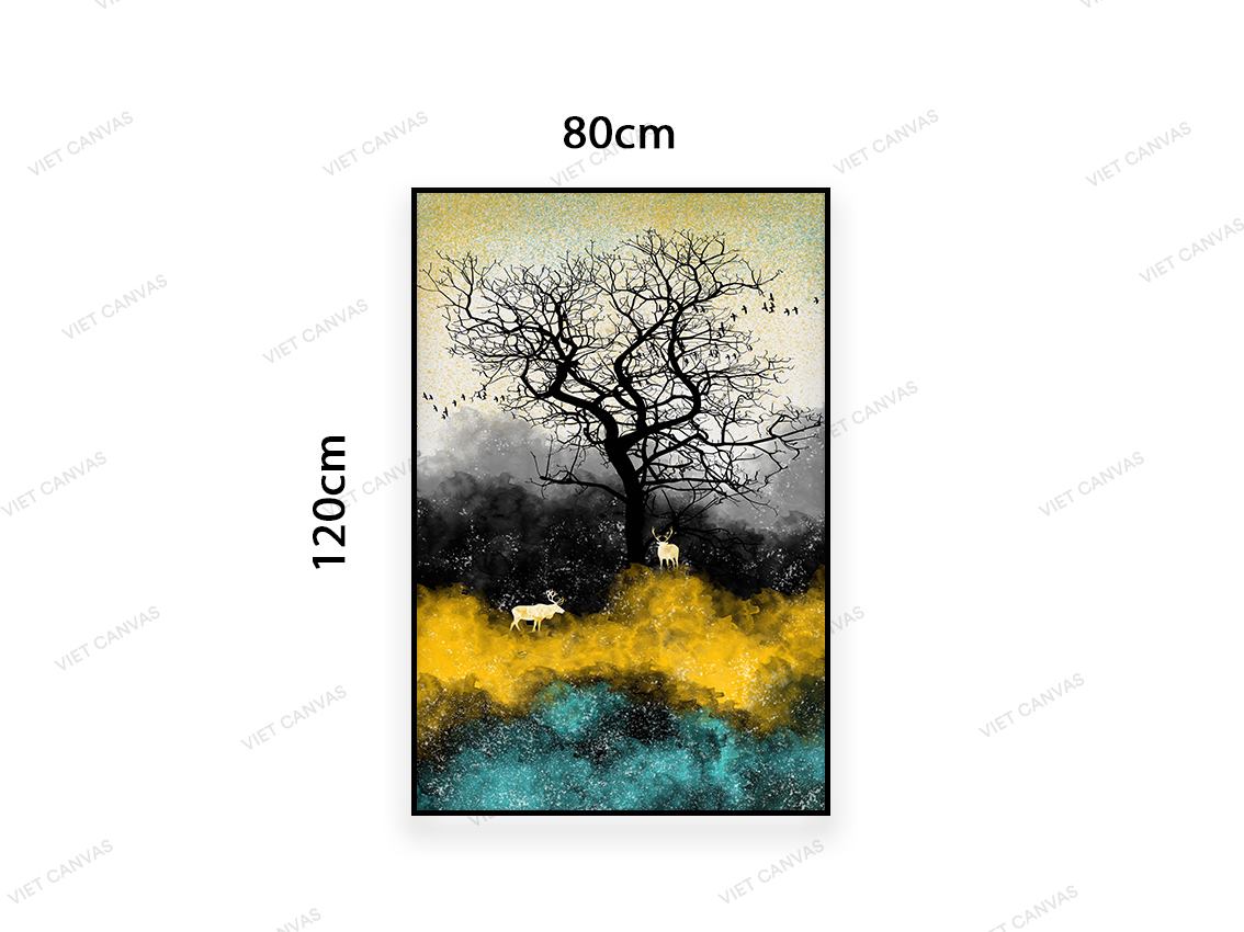 Tranh Đôi Hươu Dưới Góc Cây - VB904
