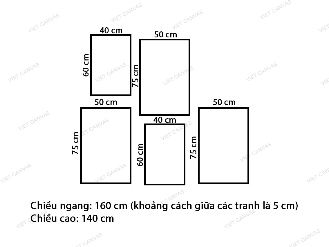 Bộ 4 Tranh Vầng Trăng, Nét Vẽ Và Quotes - VQ092.1