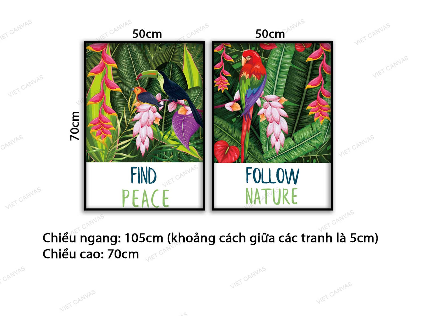 Bộ 2 Tranh Những Chú Chim Đầy Sắc Màu - VC782
