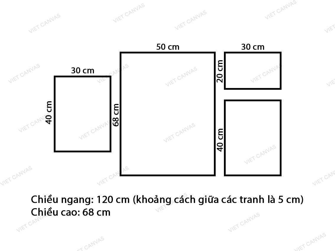 Bộ 4 Tranh Cá Heo, Chú Gấu, Khinh Khí Cầu Và Chiếc Neo - VQ588.1
