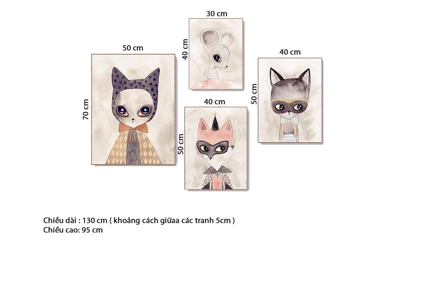 Bộ 4 Tranh Những Chú Cáo - HD149