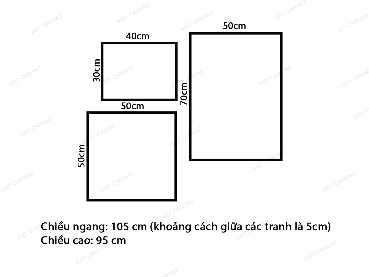 Bộ 3 Tranh Cáo, Mèo Và Xương Rồng - VW913.3