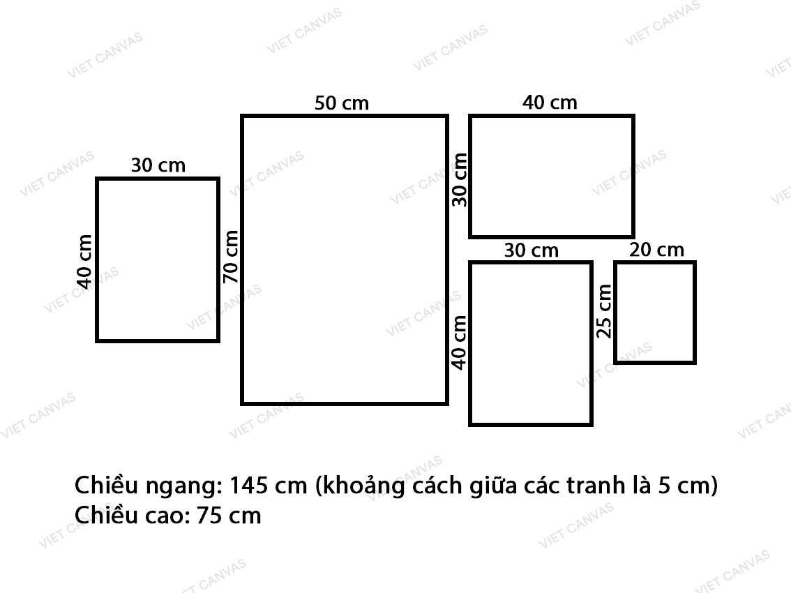 Bộ 5 Tranh Hươu Và Cây - VQ833.1