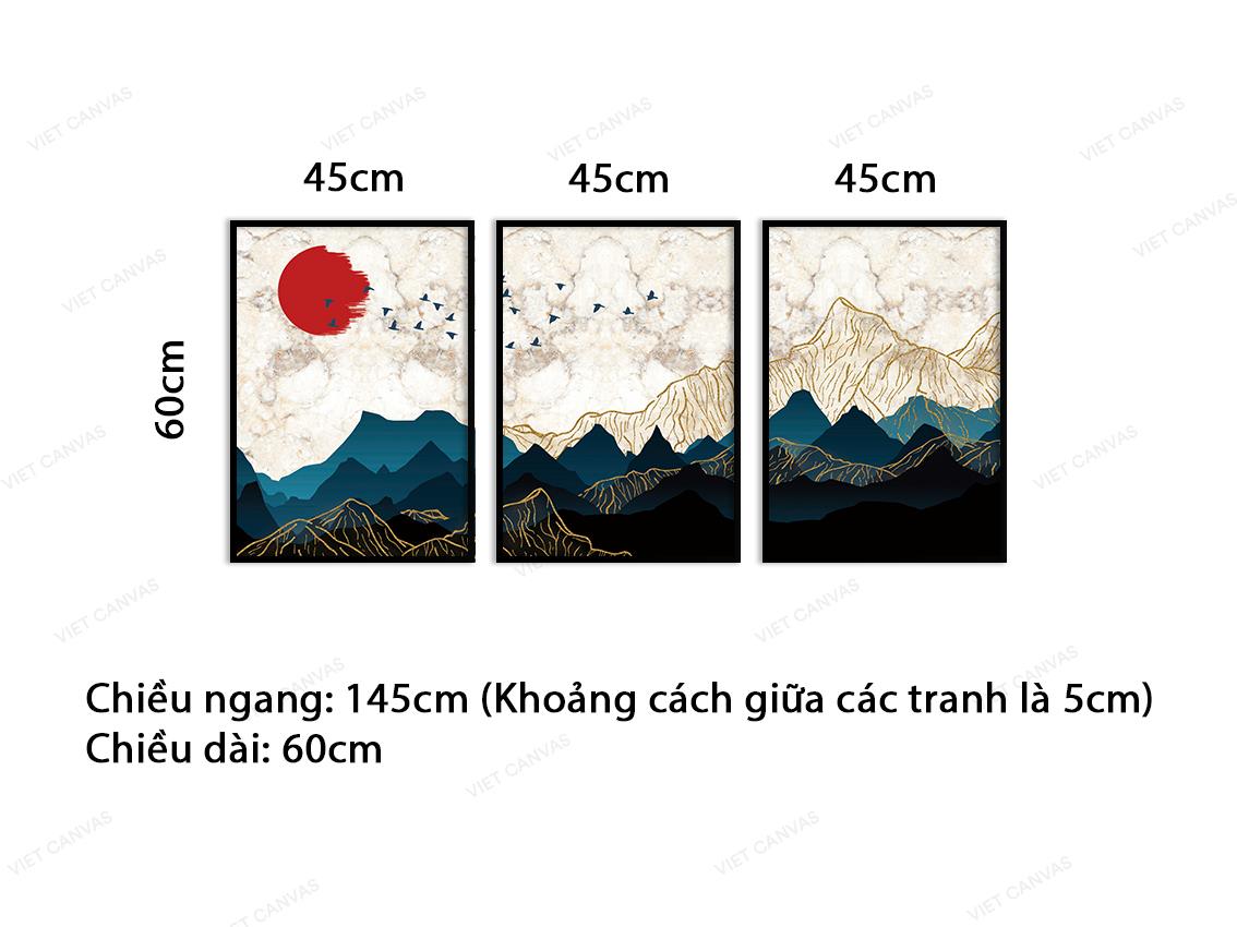 Bộ 3 Tranh Núi Non Đón Bình Minh - VD072