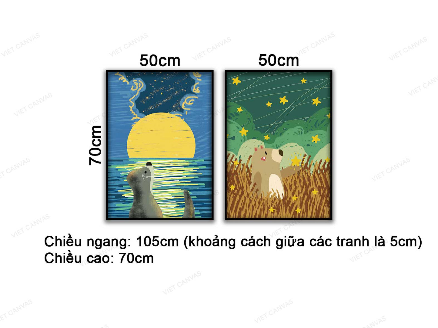 Bộ 2 Tranh Hoạt Hình Động Vật Đáng Yêu - VB071