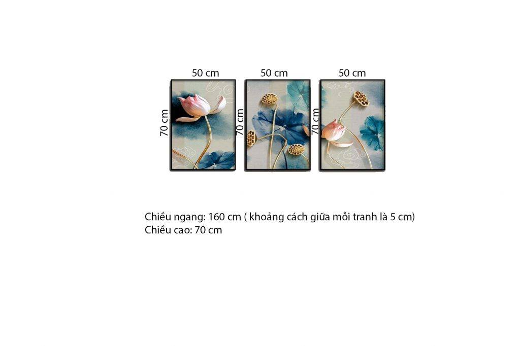 Bộ 3 Tranh Vẻ Đẹp Của Sen - HD380