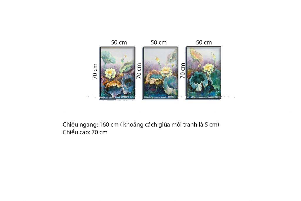 Bộ 3 Tranh Ao Hoa Sen - HD347
