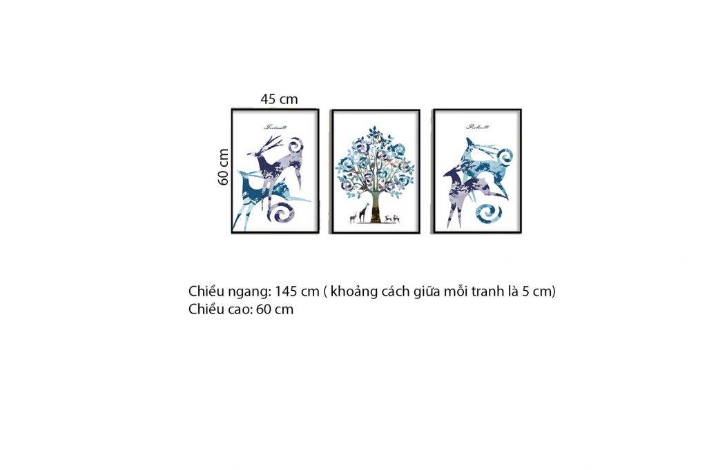 Bộ 3 Tranh Hươu Và Cây - HD379