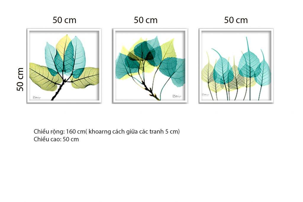 Bộ 3 Tranh Lá Bồ Đề - HD375
