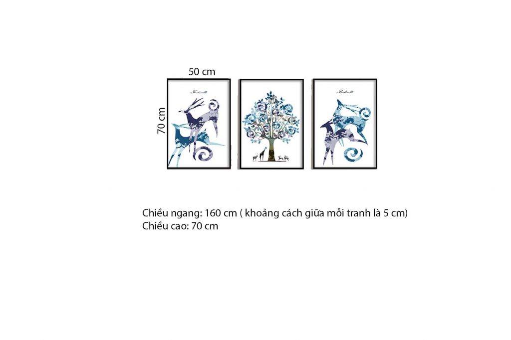 Bộ 3 Tranh Hươu Và Cây - HD379