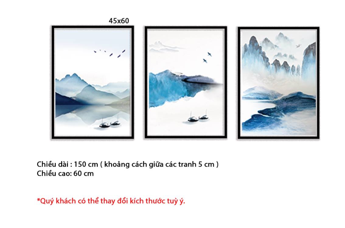 Bộ 3 Tranh Vẻ Đẹp Sông Núi - HD312