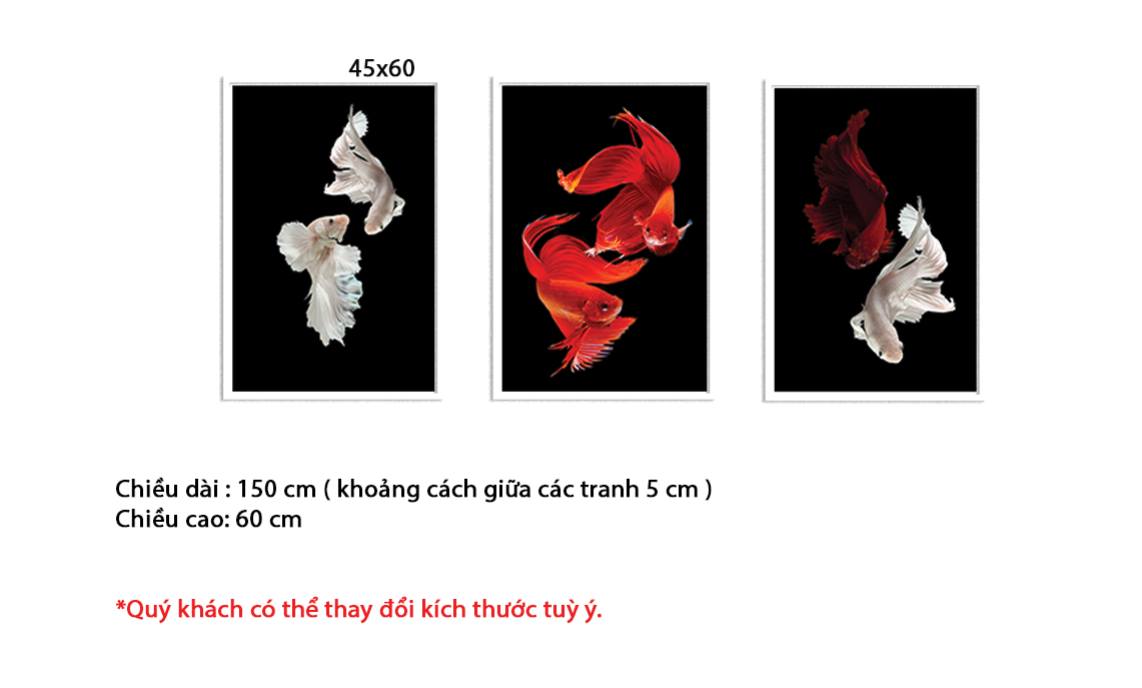 Bộ 3 Tranh Tình Yêu Của Cá - HD329